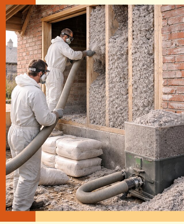 Утепление кирпичного дома эковатой в Ртищево