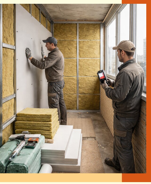 Утепление балкона в Ртищеве от 4597 руб. под ключ | ТепломастерРтщ