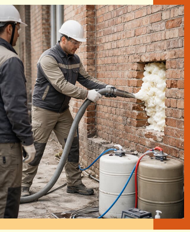 Заливка ППУ в пустоты кирпичной стены в Ртищево от 2809 руб. | ТепломастерРтщ