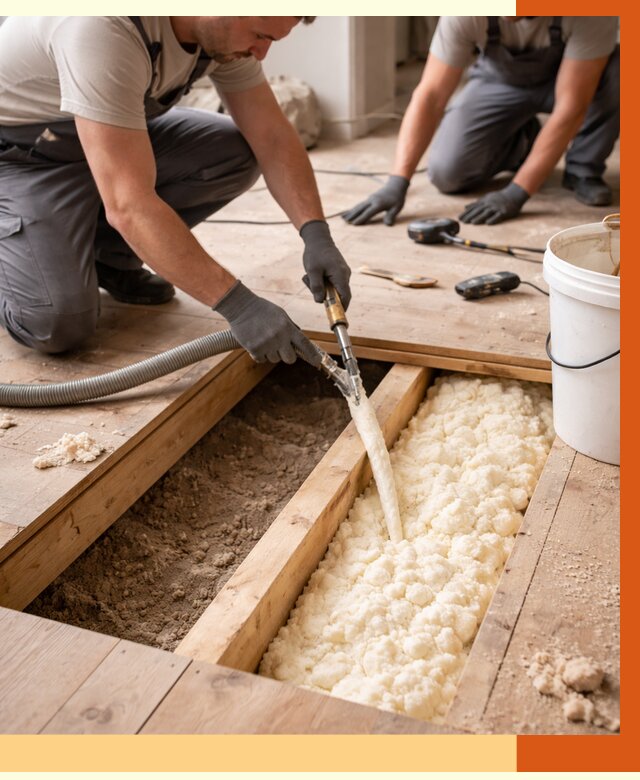 Заполнение пустот пола в Ртищево от 2758 руб. — утепление пустот пола под ключ | ТепломастерРтщ